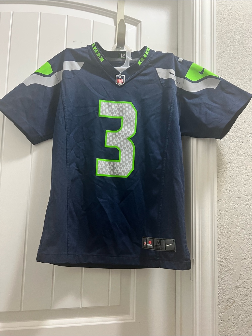 Nike Kids Navy and Neon Green Football Jersey #3